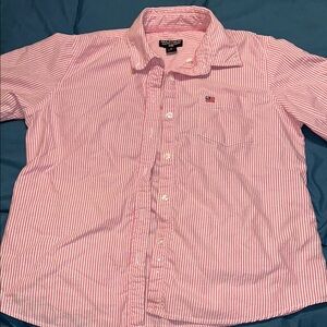 Ralph Lauren Polo Jeans Co Pink and White Striped Button Up Shirt